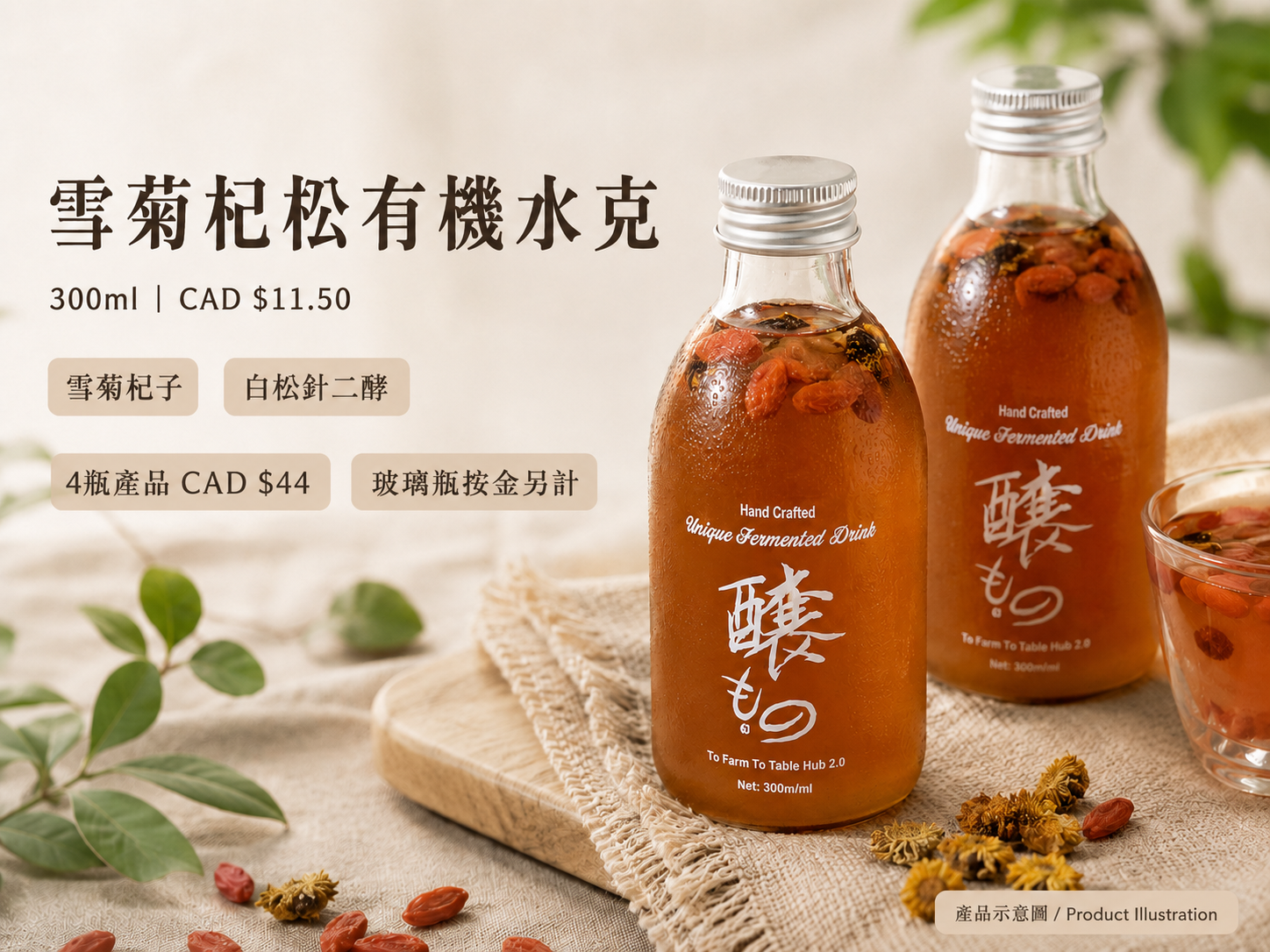雪菊杞松有機水克產品介紹海報